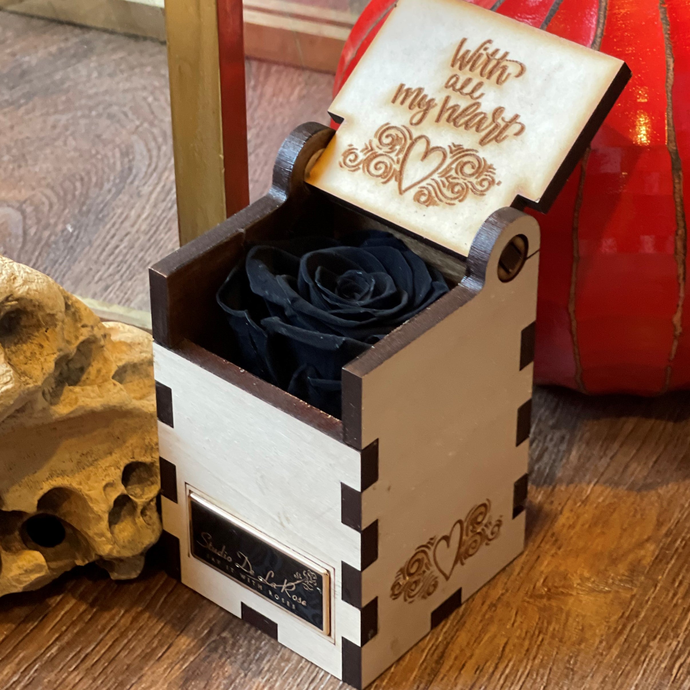 Luxury Black Rose and Ferrero Rocher Chocolate Heart Hamper Gift Box, –  SweetMomentsUK